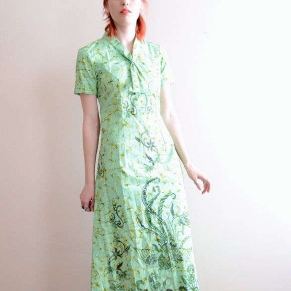 Vintage Dresses & Skirts - 1960s green maxi dress